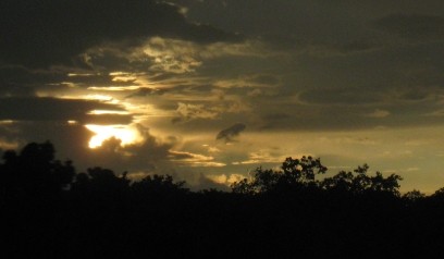 ラオス国境の夕日