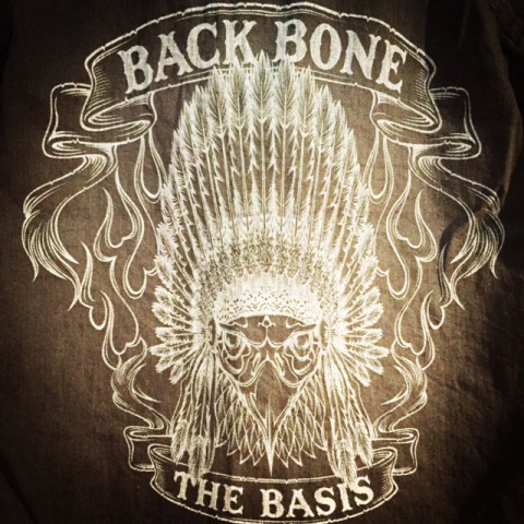 BACKBONE　SKULL　EAGLE　DENIM SHIRT。