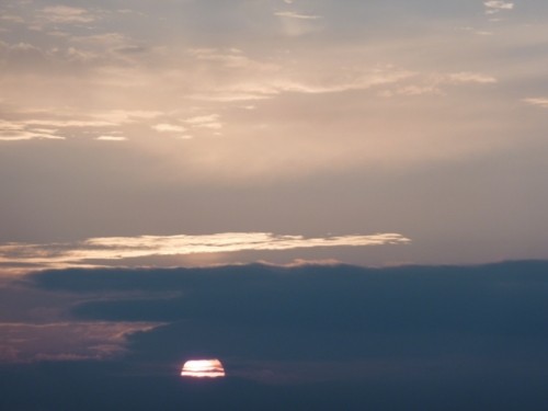 今日の青空と夕焼け