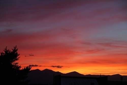 今日の夕焼けは真っ赤っか！