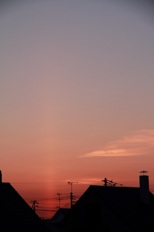 サンピラーが見えた今日の夕景