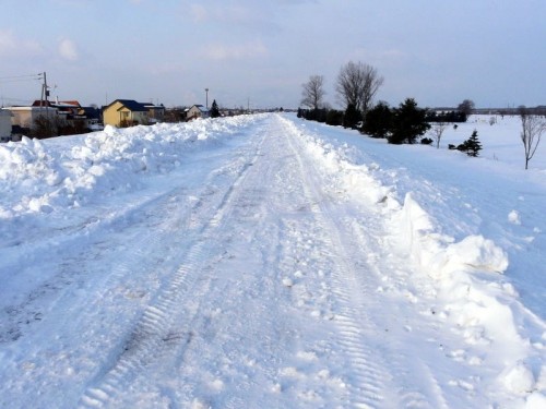 十勝川堤防の遊歩道・除雪に感謝