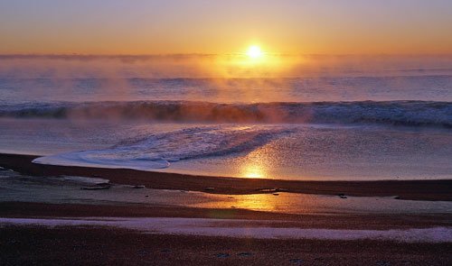 　日のでは尺別の海で・・