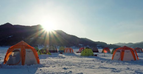 糠平五の沢でワカサギ釣り2回目