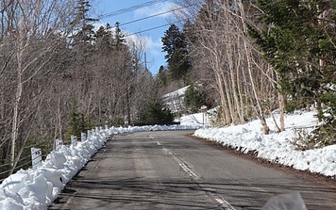 雪景色の幌鹿峠