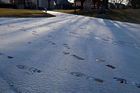 雪、のち青空