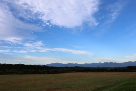 季節は秋で青い空