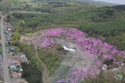 ５月２７日　滝上町　芝ざくら滝上公園の遊覧飛行ヘリコプター