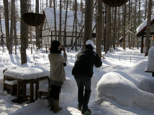 「香港」からのお客さん・・貴重な北海道の冬（雪）体験「車が・・」