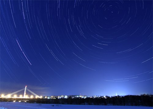 今夜の星空綴り 十勝大橋 12/20