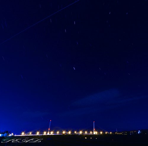 今夜の星空綴り　 十勝大橋とISS 12/12