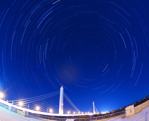 今夜の星空つづり 十勝大橋と 　2/13