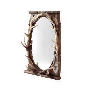 DEER HONE Mirror　（埋もれ木台座の鏡）