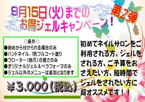 残り少ない夏の間にジェルデビューしませんか?!