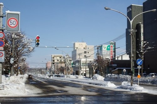 帯広市内の様子…西３条通り