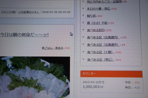 おかげさまで1,000,000hit　達成～♪