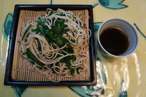 今季初収穫のニラでニラ蕎麦～♪