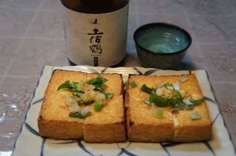 絹厚揚げ&土佐鶴辛口純米吟醸酒～♪