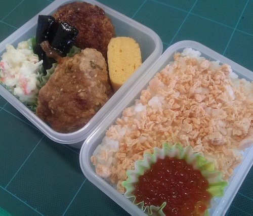 男の手弁当。