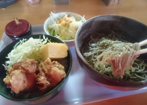 そばセット(ミニザンギ丼丼)/めしcafeピグレット