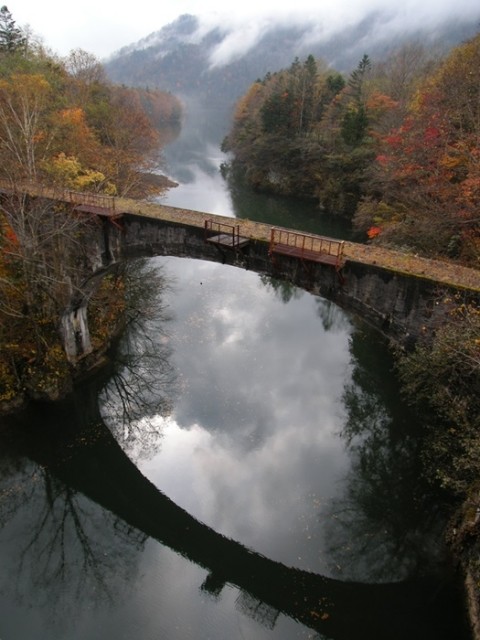 道新掲載　糠平のアーチ橋