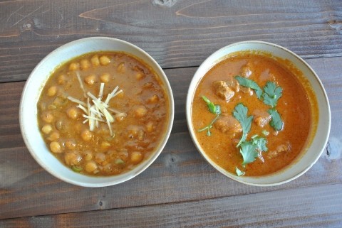 ラムカレー、ひよこ豆カレー